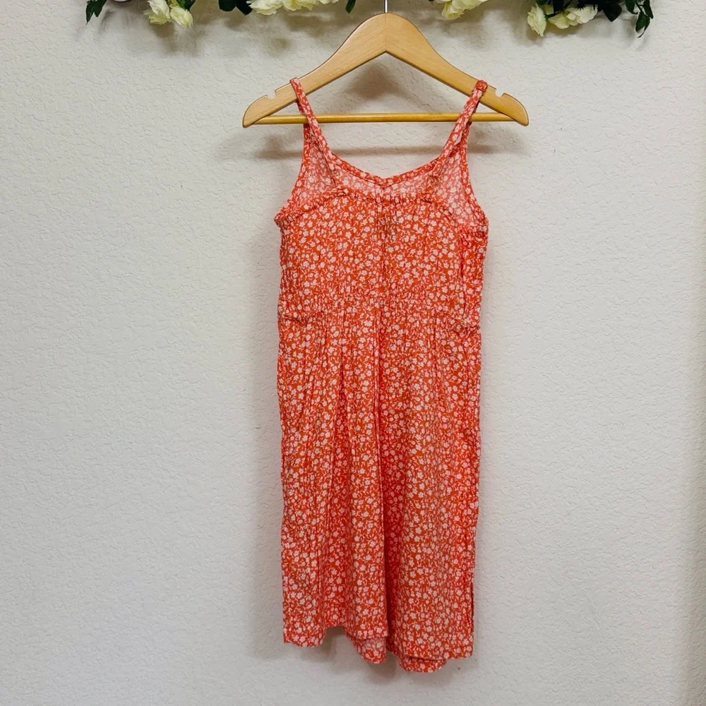 Old Navy • Coral and White Floral Cottagecore Coquette Lightweight Summer Dress